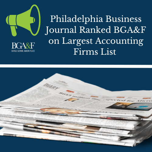 Philadelphia Business Journal Ranked Barsz Gowie Amon & Fultz on Largest Accounting Firms List