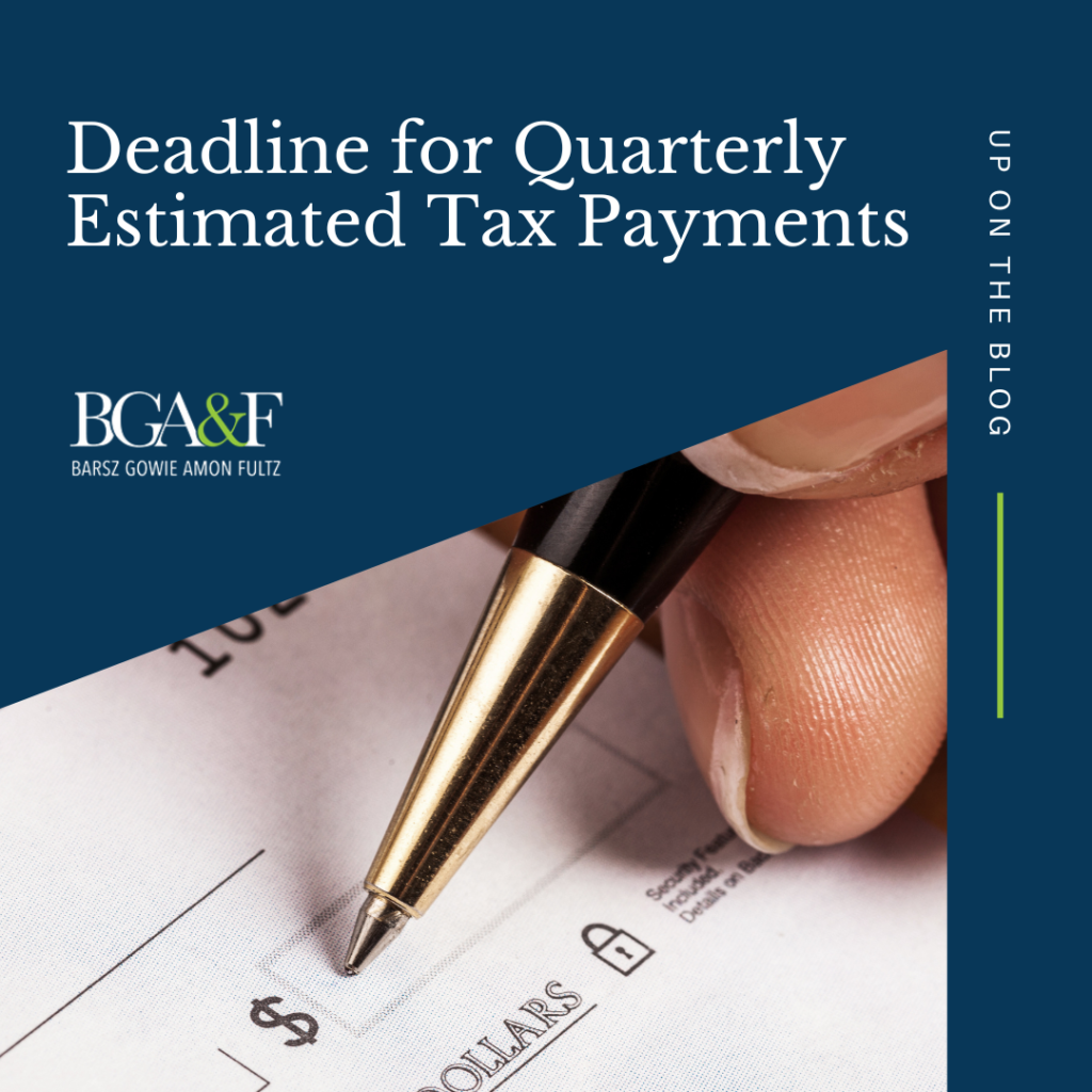Deadline for 2023 Quarterly Estimated Tax Payments