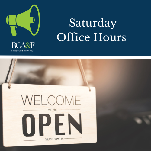 Open sign to showcase we have Saturday office hours